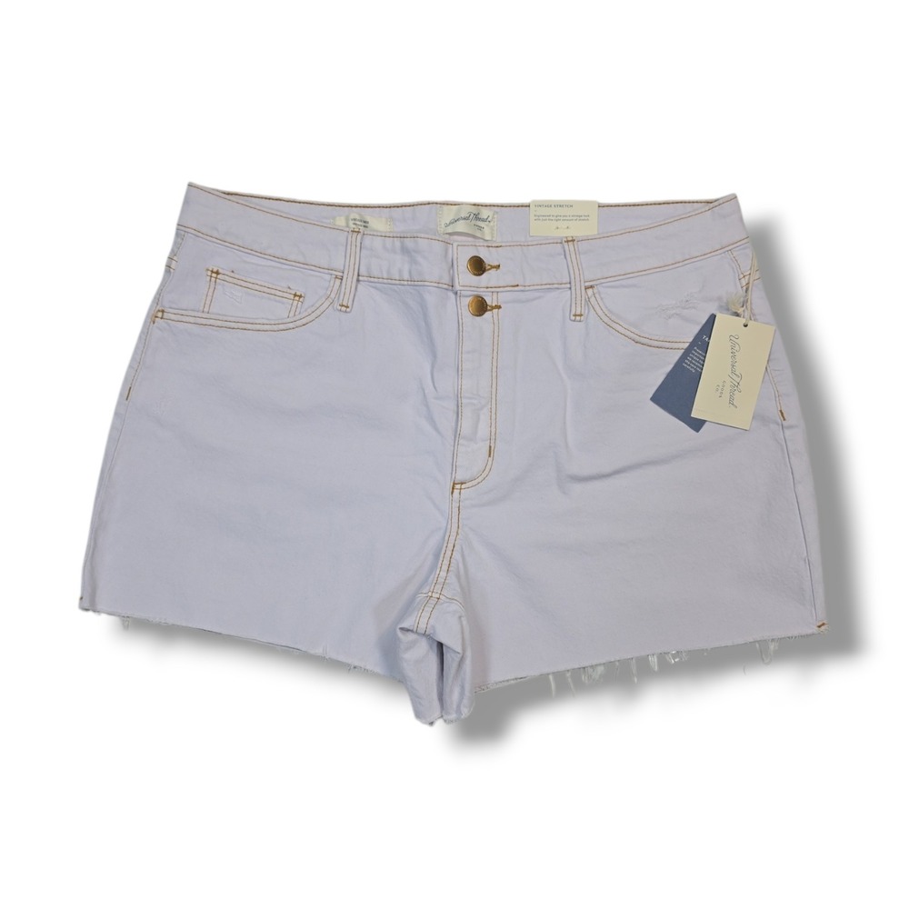 Universal Thread Vintage Midi Shorts White Denim Cut Off Women's 16/33 Waist